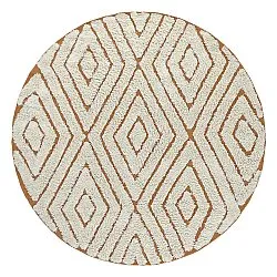 Ronde vloerkleden - Holwell Natural Cotton Shaggy (gebroken wit/bruin)
