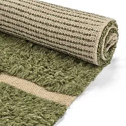 Hoogpolig vloerkleed - Kiberg Hand Woven Wool Shaggy (groente)
