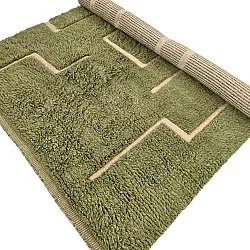 Hoogpolig vloerkleed - Kiberg Hand Woven Wool Shaggy (groente)