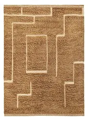 Hoogpolig vloerkleed - Kiberg Hand Woven Wool Shaggy (beige)