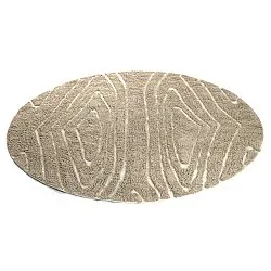 Ronde vloerkleden - Kindon Natural Cotton Shaggy (beige/wit)