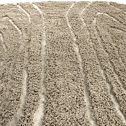 Ronde vloerkleden - Kindon Natural Cotton Shaggy (beige/wit)