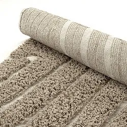 Ronde vloerkleden - Kindon Natural Cotton Shaggy (beige/wit)