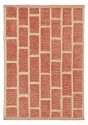 Hoogpolig vloerkleed - Leknes Hand Woven Wool Shaggy (terracotta)