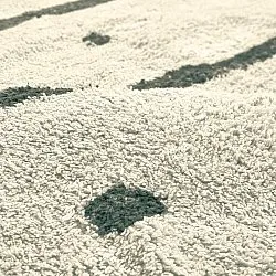 Rond vloerkleed - Leora Natural Cotton Shaggy (beige/groen)