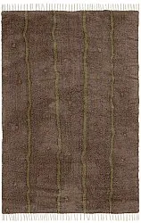 Hoogpolig vloerkleed - Leora Natural Cotton Shaggy (bruin/olijf)