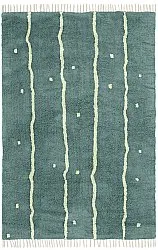 Hoogpolig vloerkleed - Leora Natural Cotton Shaggy (groente)