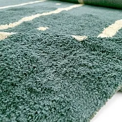 Hoogpolig vloerkleed - Leora Natural Cotton Shaggy (groente)