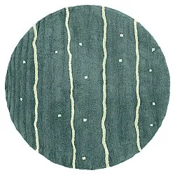 Rond vloerkleed - Leora Natural Cotton Shaggy (groente)