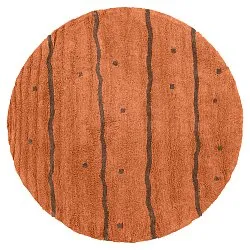 Rond vloerkleed - Leora Natural Cotton Shaggy (oranje/bruin)