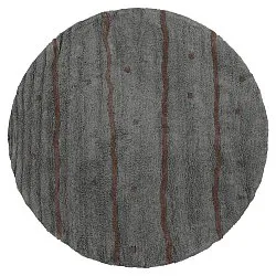 Rond vloerkleed - Leora Natural Cotton Shaggy (zwart/bruin)