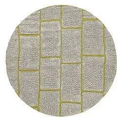 Ronde vloerkleden - Lindley Natural Cotton Shaggy (grijs/groen)