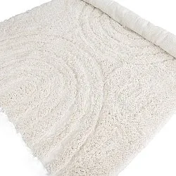 Hoogpolig vloerkleed - Lindos Natural Cotton Shaggy (wit)