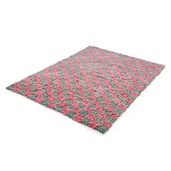 Hoogpolig vloerkleed - Methoni Check Cotton Shaggy (lichtblauw/lichtroze)