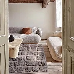 Hoogpolig vloerkleed - Otranto Natural Cotton Shaggy (taupe)