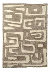 Hoogpolig vloerkleed - Palmyra (beige/wit)