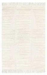 Hoogpolig vloerkleed - Rani Natural Cotton Shaggy (gebroken wit)