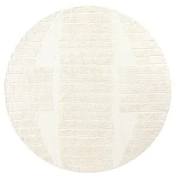 Rond vloerkleed - Rani Natural Cotton Shaggy (gebroken wit)