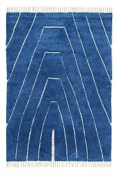 Hoogpolig vloerkleed - Sivia Natural Cotton Shaggy (blauw)