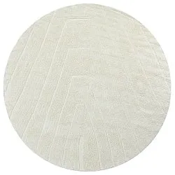 Rond vloerkleed - Sivia Natural Cotton Shaggy (gebroken wit)