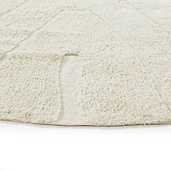 Rond vloerkleed - Sivia Natural Cotton Shaggy (gebroken wit)