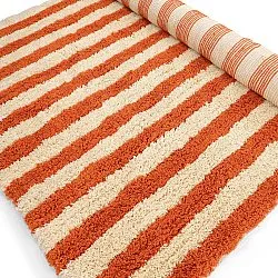 Hoogpolig vloerkleed - Thira Stripe Cotton Shaggy (lichtgeel/lichtoranje)