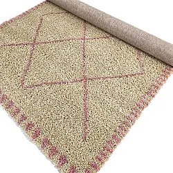 Hoogpolig vloerkleed - Tiznit (beige/roze)