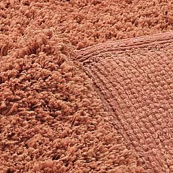 Hoogpolig vloerkleed - Combarro Solid Cotton Shaggy (lichtoranje)