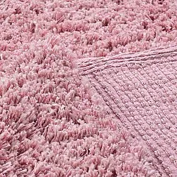 Hoogpolig vloerkleed - Combarro Solid Cotton Shaggy (lichtroze)