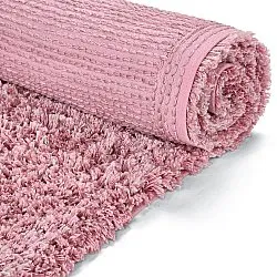 Hoogpolig vloerkleed - Combarro Solid Cotton Shaggy (lichtroze)