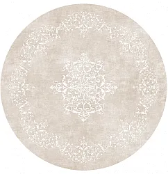 Rond vloerkleed - Santi (beige/wit)