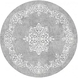 Rond vloerkleed - Santi (grijs/wit)