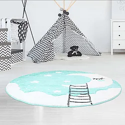 Kindervloerkleed - Bueno Moon Rond (turkoois)