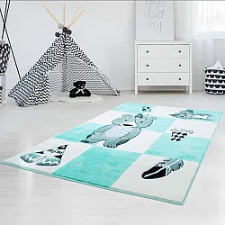 Kindervloerkleed - Bueno Indian Bear (turkoois)