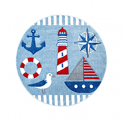 Kindervloerkleed - Bueno Navigator Rond (blauw)
