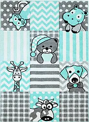 Kindervloerkleed - Bueno Animals (turkoois)