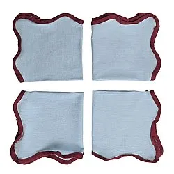 Servetten - Set van 4 stoffen servetten Yrsa (blauw)