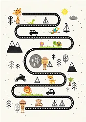 Kindervloerkleed - Safari road