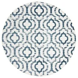Ronde vloerkleden - Indoor/Outdoor Trenton (wit/blauw)