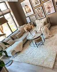 Hoogpolig vloerkleed - Cosy (wit)