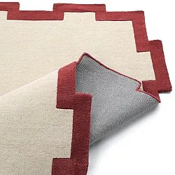 Wollen-vloerkleed - Agra Hand Tufted Wool Premium (crème/rood)