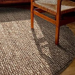 Rond vloerkleed - Avafors Wool Bubble (bruin/beige)
