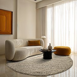 Rond vloerkleed - Avafors Wool Bubble (grijs/beige)
