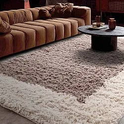 Wollen-vloerkleed - Khenifra Handknot Wool Premium (taupe/crème)