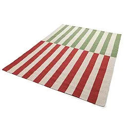 Wollen-vloerkleed - Peniche (crème/groen/rood)