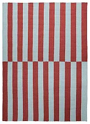Wollen-vloerkleed - Peniche (lichtblauw/rood)