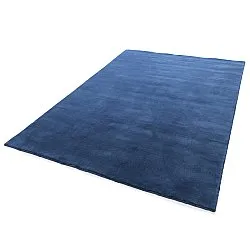 Wollen-vloerkleed - Rozel Handloom Wool Premium (marineblauw)
