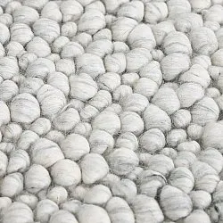 Wollen-vloerkleed - Sala Irregular Wool Bubble (lichtgrijze melange)