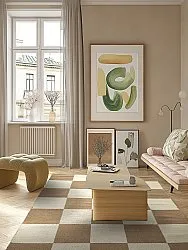 Wollen-vloerkleed - Scacco (bruin/beige)