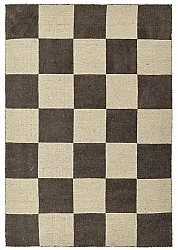 Wollen-vloerkleed - Scacco (zwart/beige)